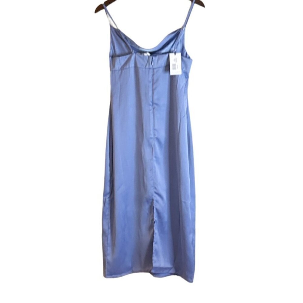 WeWoreWhat Women's Cowl Midi Dress Slate Blue Slip Size 6 NWT - Picture 4 of 7